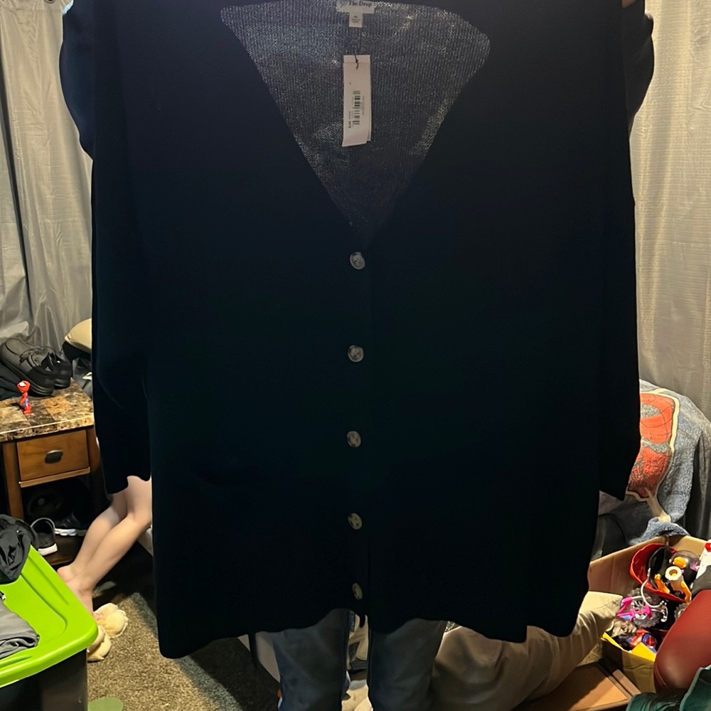 Nwt black button down sweater